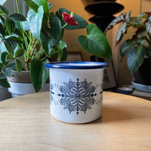 Load image into Gallery viewer, Snowflake Enamel Ware Mug + Candle