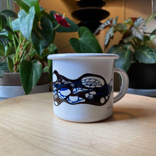 Load image into Gallery viewer, Blue Moss Enamel Ware Mug + Candle
